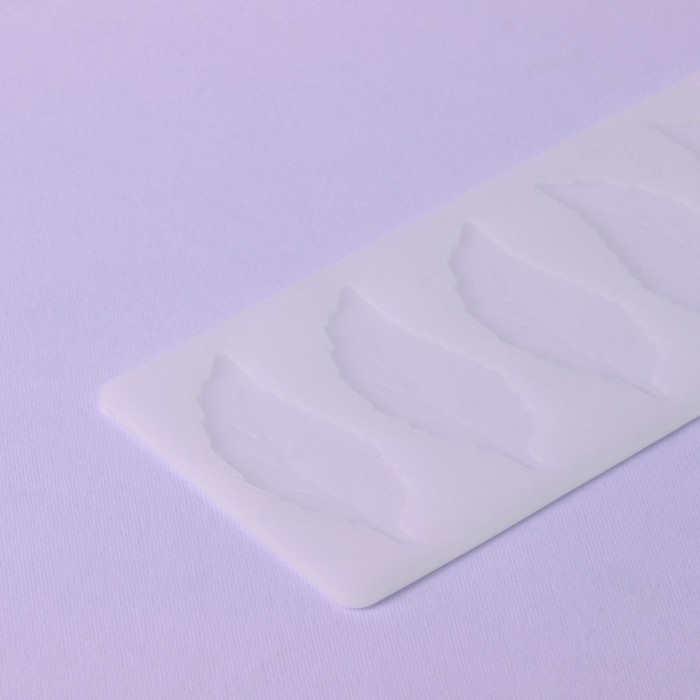 Форма для шоколада «Листочки», силикон, 6 ячеек, 22×9×0,3 см, цвет прозрачный Форма для шоколада «Листочки», силикон, 6 ячеек, 22×9×0,3 см, цвет прозрачный