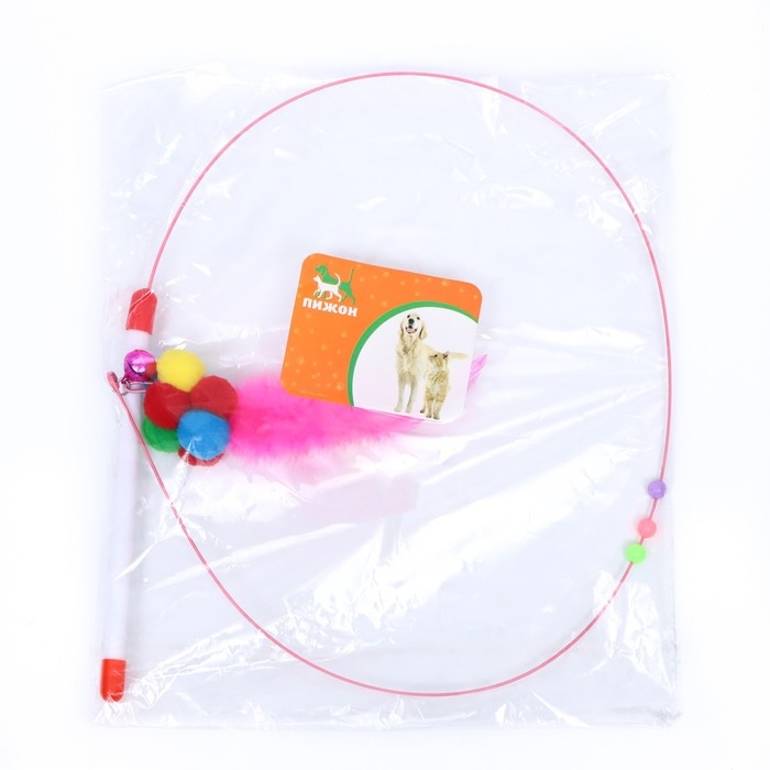 Дразнилка-удочка с плюшевым мячом и стальной проволокой, 110 см Дразнилка-удочка с плюшевым мячом и стальной проволокой, 110 см