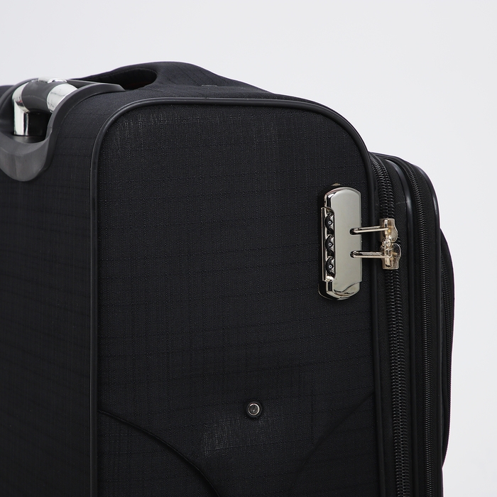 Чемодан большой 95 л (L), отдел на молнии, с расширением, кодовый замок, 4 колеса, 2 наружных кармана, цвет чёрный Чемодан большой 95 л (L), отдел на молнии, с расширением, кодовый замок, 4 колеса, 2 наружных кармана, цвет чёрный