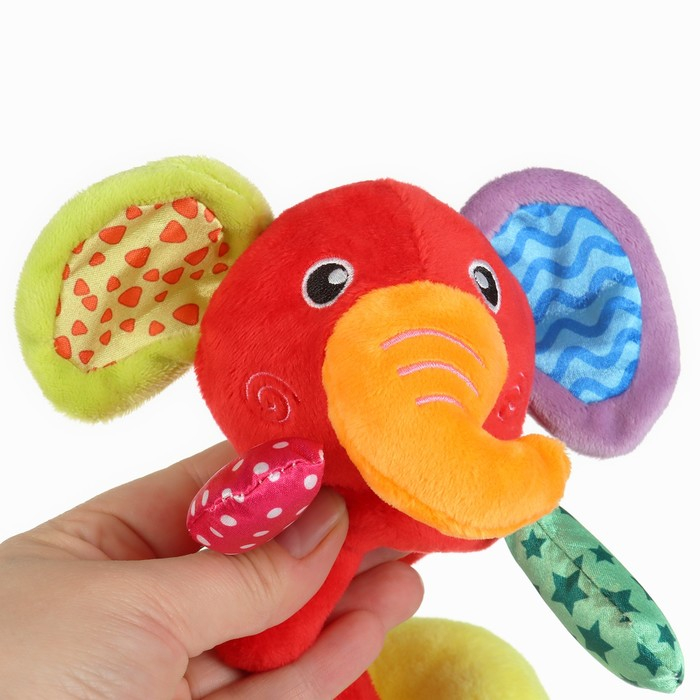 Растяжка - спираль с игрушками дуга на коляску / кроватку для малышей 0+ «Слоник яркий», Крошка Я Растяжка - спираль с игрушками дуга на коляску / кроватку для малышей 0+ «Слоник яркий», Крошка Я