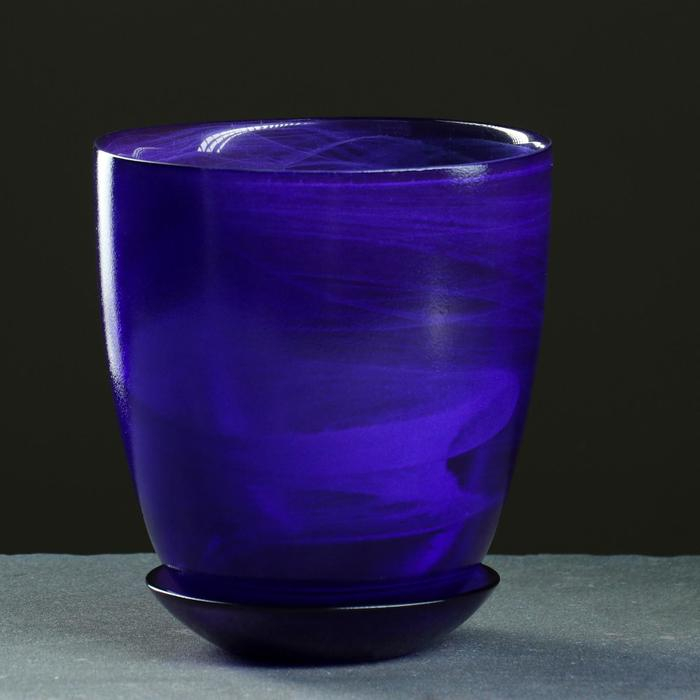 Горшок цветочный №4, алебастр, лиловый, 2 л Горшок цветочный №4, алебастр, лиловый, 2 л