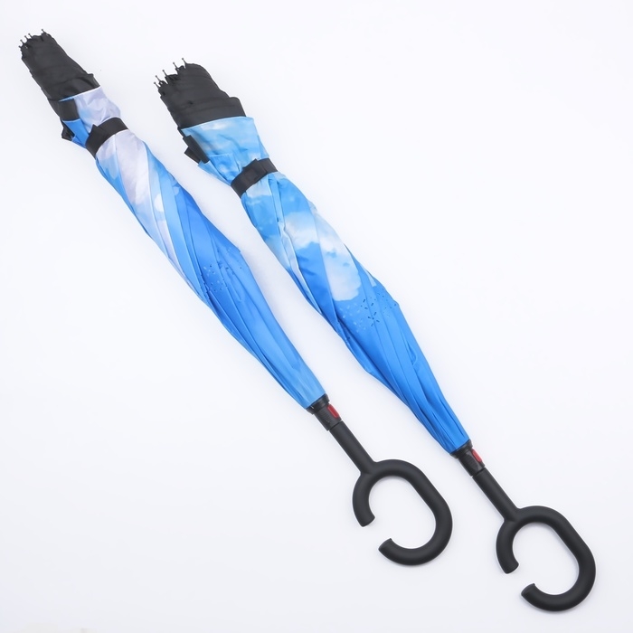 Зонт - наоборот «Небеса», механический, 8 спиц, R = 53/60 см, D = 120 см, цвет МИКС Зонт - наоборот «Небеса», механический, 8 спиц, R = 53/60 см, D = 120 см, цвет МИКС