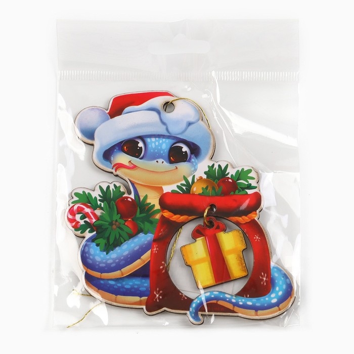 Ёлочная игрушка новогодняя «Новогодний змейка», на Новый год, 8,9 х 9,1 см Ёлочная игрушка новогодняя «Новогодний змейка», на Новый год, 8,9 х 9,1 см