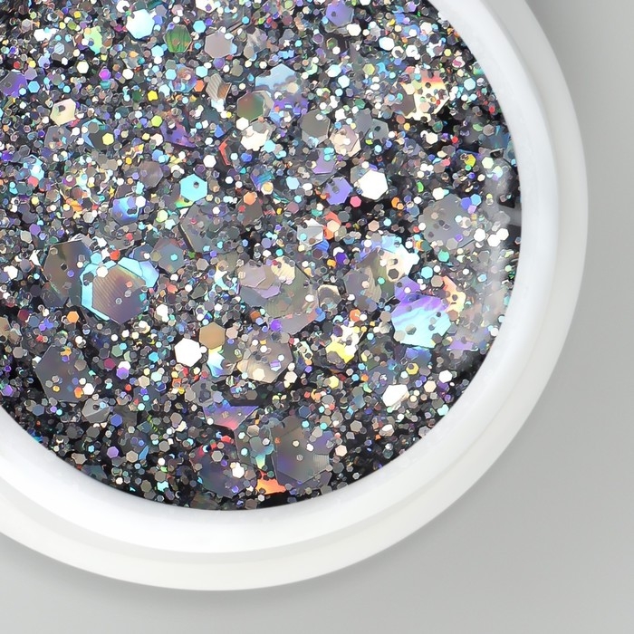 Гель-лак для ногтей, сияющий, 3-х фазный, 5 мл, LED/UV, цвет серебристый Гель-лак для ногтей, сияющий, 3-х фазный, 5 мл, LED/UV, цвет серебристый