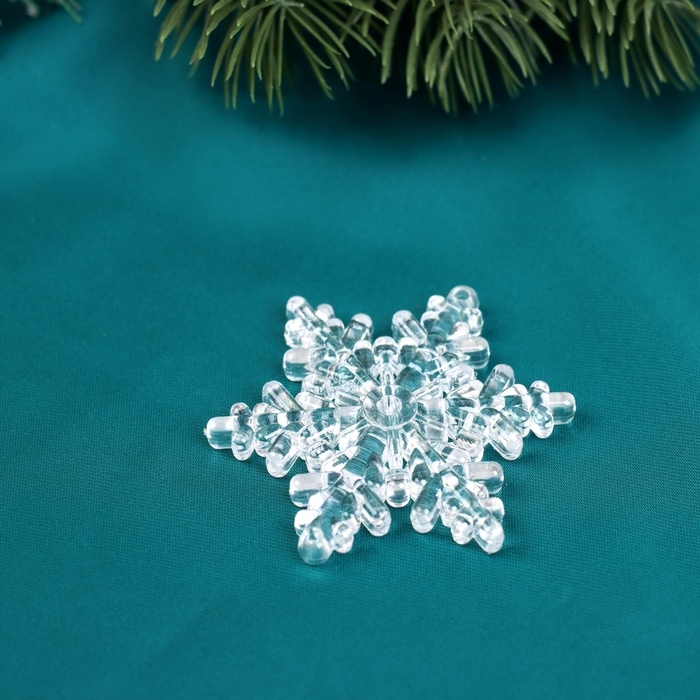 Украшение ёлочное Украшение ёлочное "Снежинка резная" (набор 6 шт) 5,5х5,5 см, прозрачный