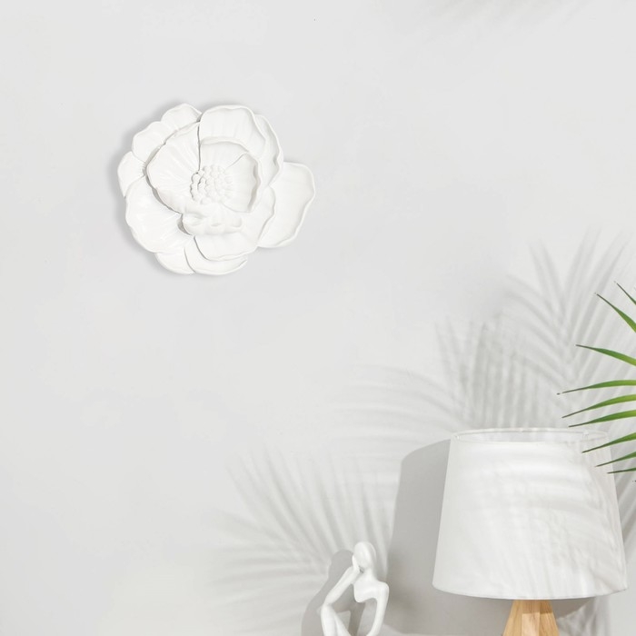 Декор настенный Декор настенный "Мак", 13.5 x 15 см, белый