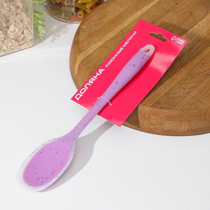 Ложка гарнирная Доляна «Леонардо», силикон, 27 см, цвет сиреневый Ложка гарнирная Доляна «Леонардо», силикон, 27 см, цвет сиреневый