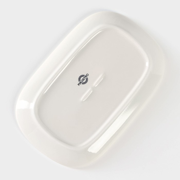 Блюдо фарфоровое для подачи Magistro Ocean, 20×13 см, цвет голубой