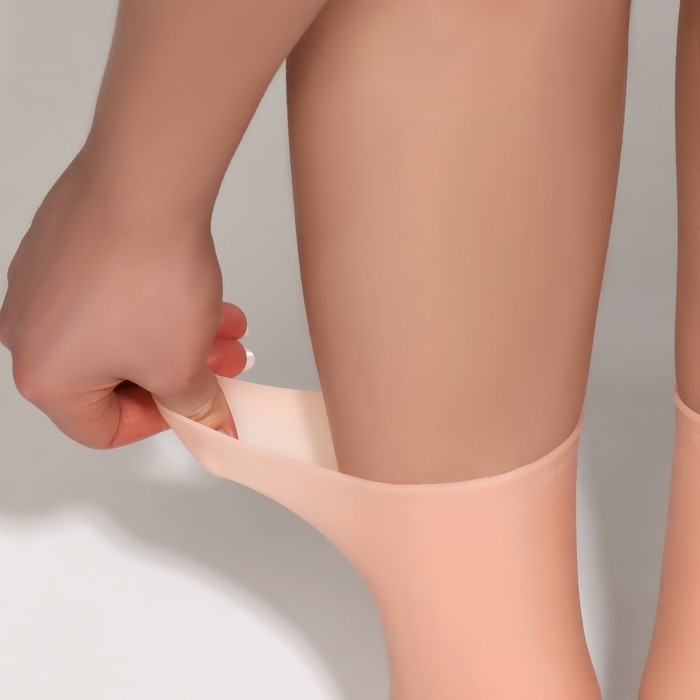 Носочки для педикюра, высокие, силиконовые, 21 × 19 см, ONE SIZE, цвет бежевый Носочки для педикюра, высокие, силиконовые, 21 × 19 см, ONE SIZE, цвет бежевый