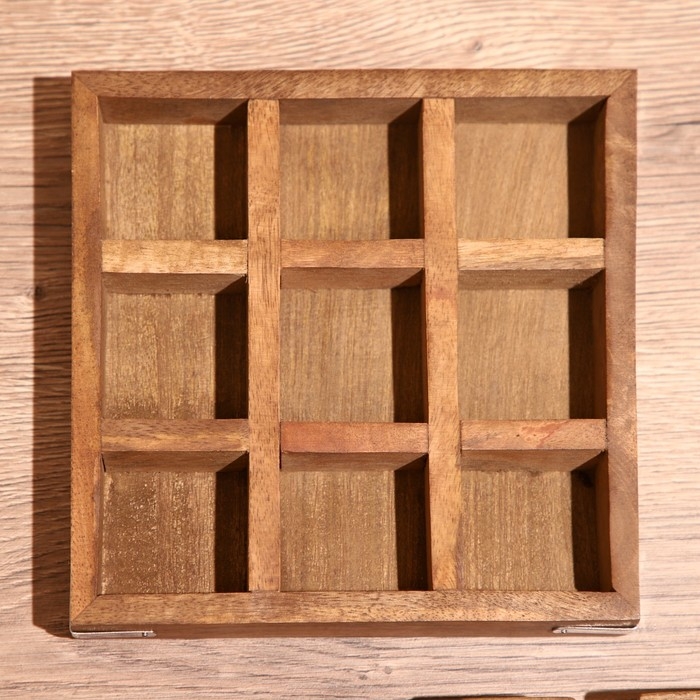 Игра настольная  Игра настольная "Крестики-нолики" 17х17 см, манговое дерево, сталь