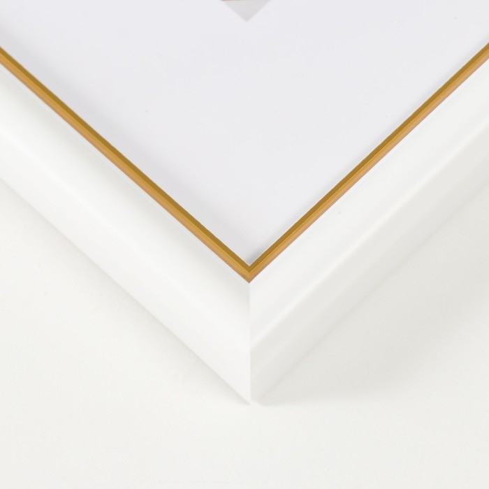 Фоторамка пластик Фоторамка пластик "МИРАМ" 15х15 см, 636461-3, белый с золотом (пластиковый экран)