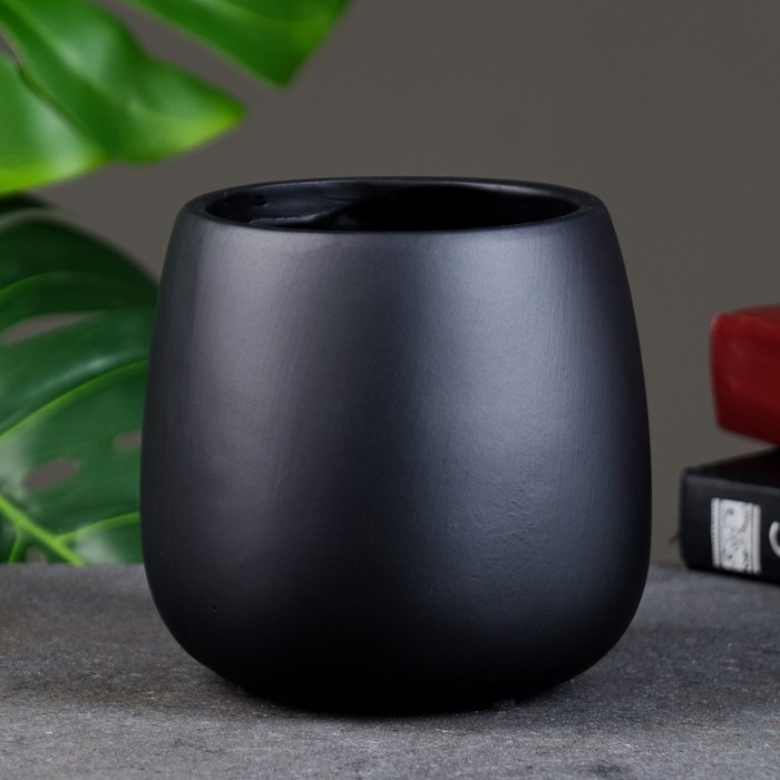 Горшок  Горшок "Мистер Твикс" 12х12х12см, черный