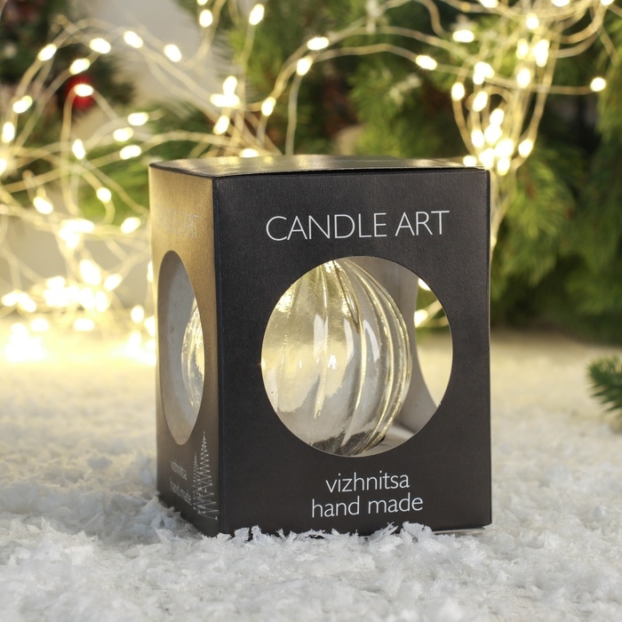 Ёлочная игрушка Ёлочная игрушка "Шарик" рифлённый, 8 см прозрачный