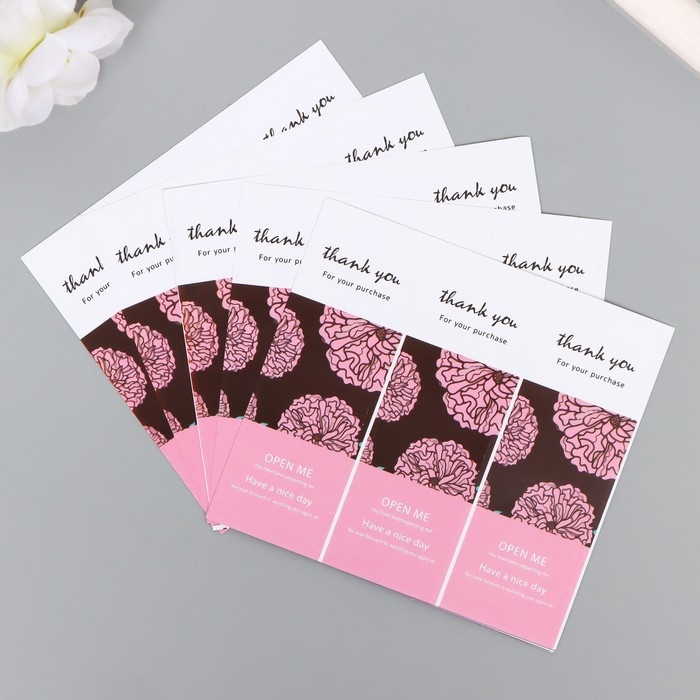 Наклейка бумага благодарность Наклейка бумага благодарность "Бутоны" набор 50 шт 9х3 см