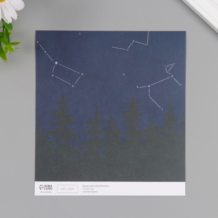 Бумага для скрапбукинга Бумага для скрапбукинга "Доверься звёздам" плотность 180 гр набор 10 шт 15,5х17 см