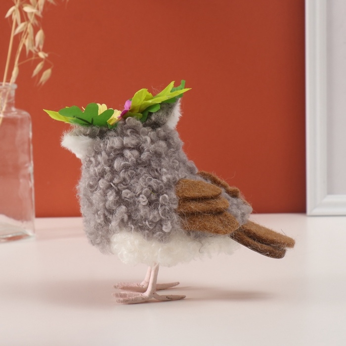 Декор Декор "Кудрявая совушка с цветами" 12х9х17 см