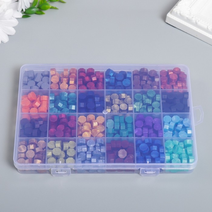 Набор сургуча Набор сургуча "Холодные цвета" перламутр 24 цвета 19х13х2 см