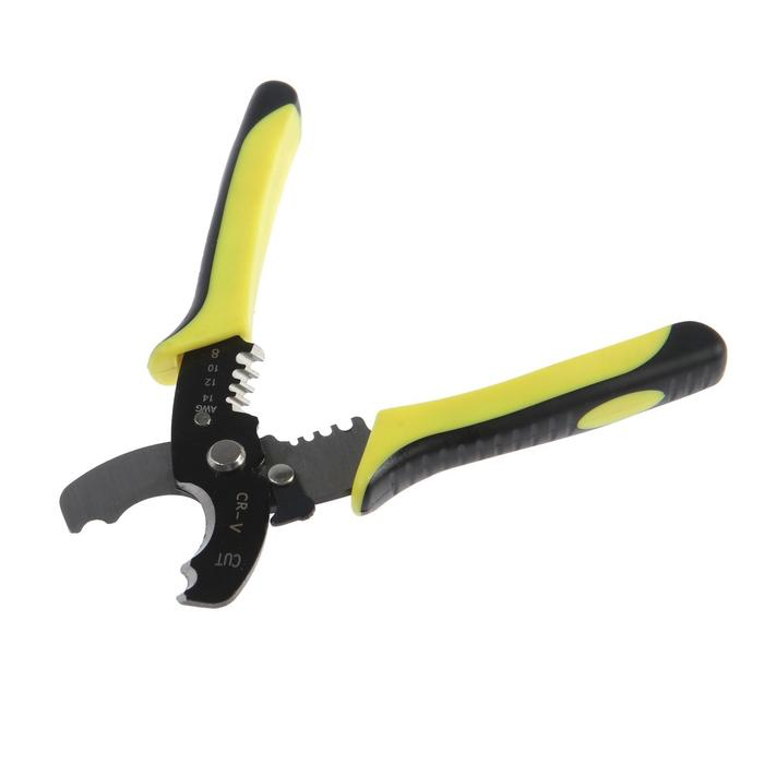 Кабелерез ТУНДРА, сталь 65Mn, до 10 мм, снятие изоляции 1.5 - 6 мм2, 2К рукоятки, 180 мм Кабелерез ТУНДРА, сталь 65Mn, до 10 мм, снятие изоляции 1.5 - 6 мм2, 2К рукоятки, 180 мм