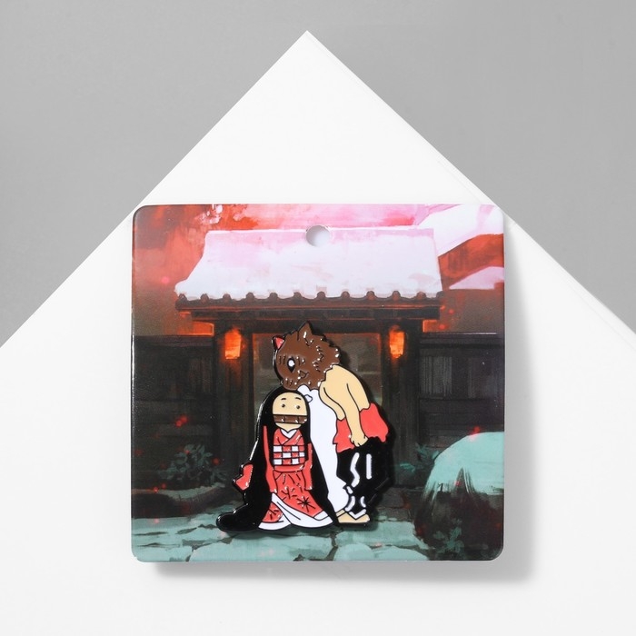 Значок «Япония» милота, цветной в чёрном металле Значок «Япония» милота, цветной в чёрном металле