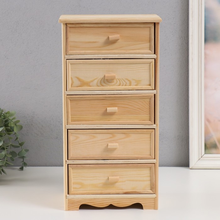 Шкатулка дерево под роспись 5 ящиков Шкатулка дерево под роспись 5 ящиков "Комод" 18х12х36 см