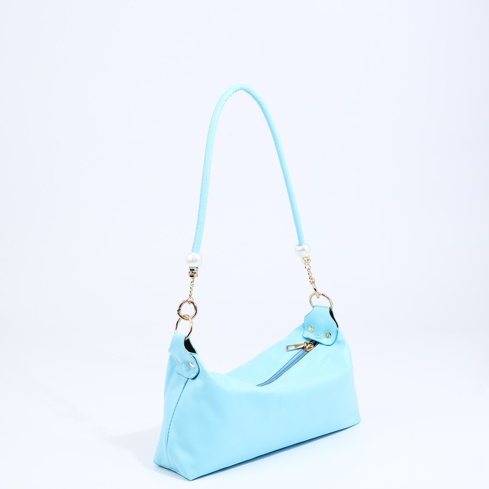 Сумка-багет на молнии, цвет голубой Сумка-багет на молнии, цвет голубой