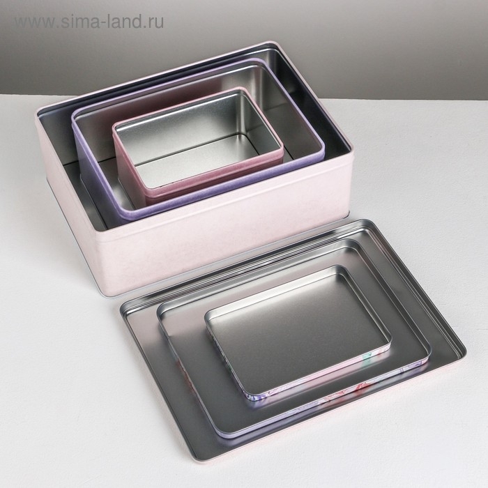 Набор подарочных жестяных коробок «Just for you», 26 х 18,5 х 9 см Набор подарочных жестяных коробок «Just for you», 26 х 18,5 х 9 см