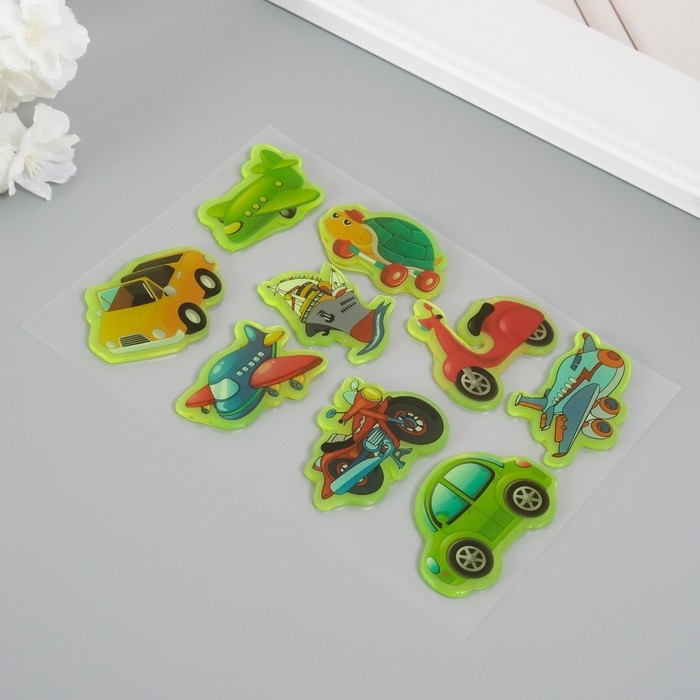 Наклейка силикон на стекло фосфорная Наклейка силикон на стекло фосфорная "Транспорт" 20х16 см