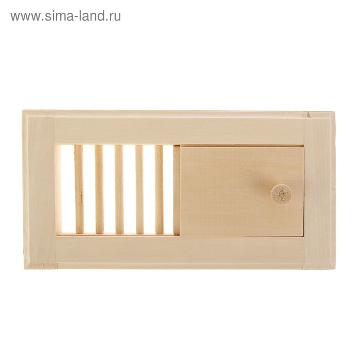 Вентиляционная крышка из липы, 30х12см, с задвижкой, Вентиляционная крышка из липы, 30х12см, с задвижкой, "Добропаровъ"