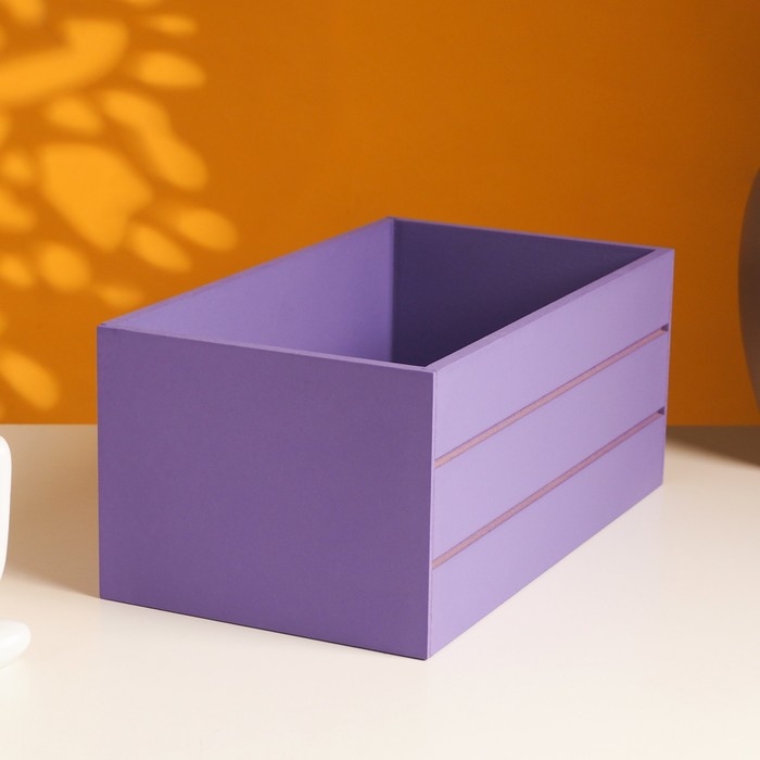 Кашпо деревянное 25х14х11 см фиолетовый Кашпо деревянное 25х14х11 см фиолетовый