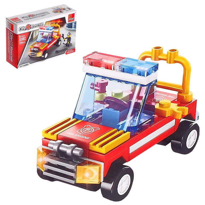 Конструктор «Пожарная охрана», 48-59 деталей, МИКС Конструктор «Пожарная охрана», 48-59 деталей, МИКС