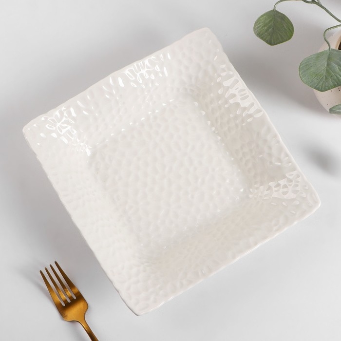 Салатник керамический &laquo;Воздушность&raquo;, 800 мл, d=21,7 см, цвет белый