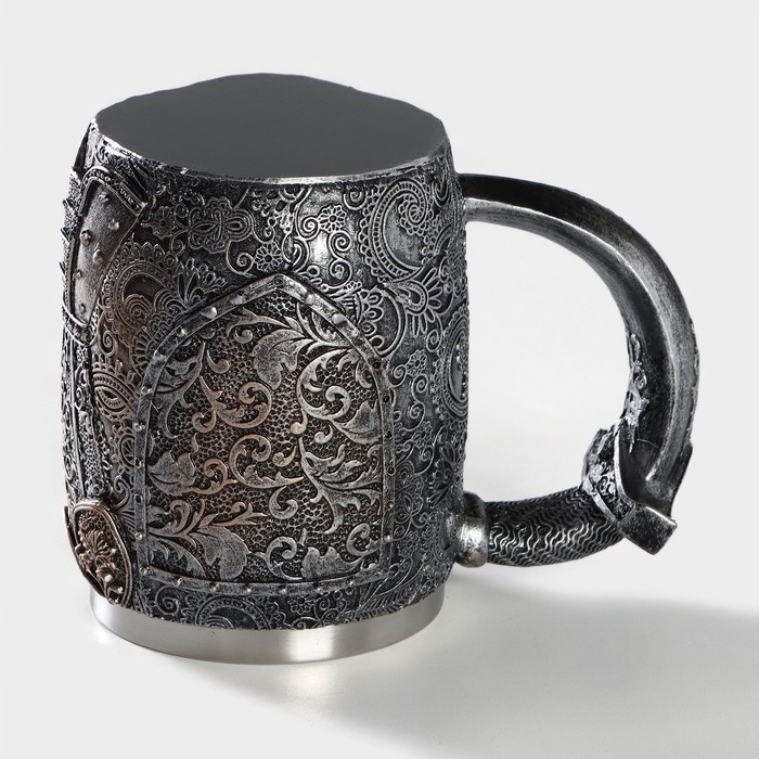 Кружка из нержавеющей стали «Шлем», 400 мл, цвет серебристый