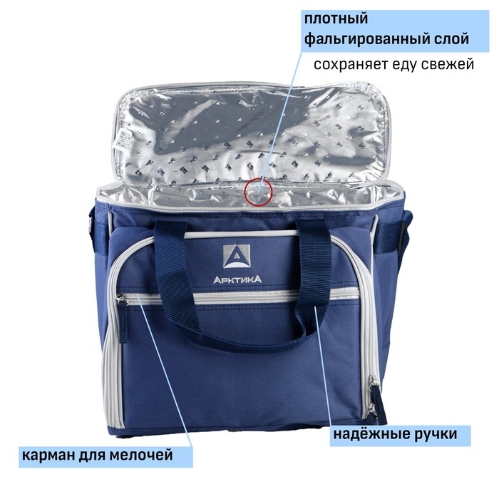 Термосумка  Термосумка "Арктика", с набором для пикника на 4 человека, 13.5 л, 31 х 34 х 24 см