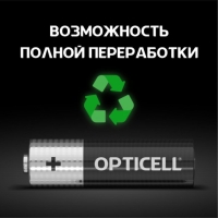 Батарейка алкалиновая OPTICELL, AA, LR6-12BL, 1.5В, блистер, 12 шт