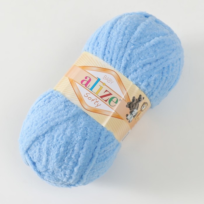 Пряжа Пряжа "Softy" 100% микрополиэстер 115м/50гр (40 голубой)