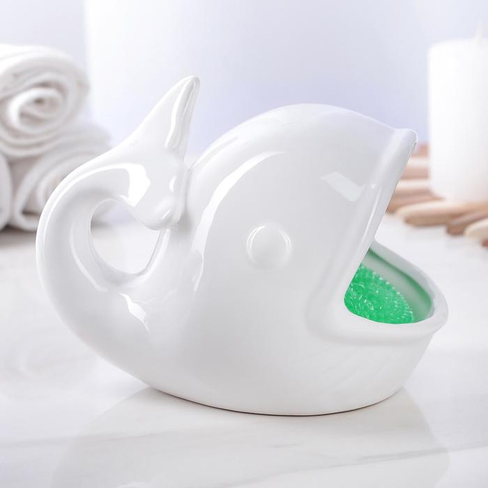 Подставка для губки «Кит», цвет белый Подставка для губки «Кит», цвет белый