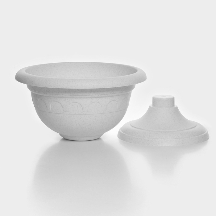 Кашпо уличное на ножке низкий «Колывань», 5,3 л, цвет мраморный Кашпо уличное на ножке низкий «Колывань», 5,3 л, цвет мраморный