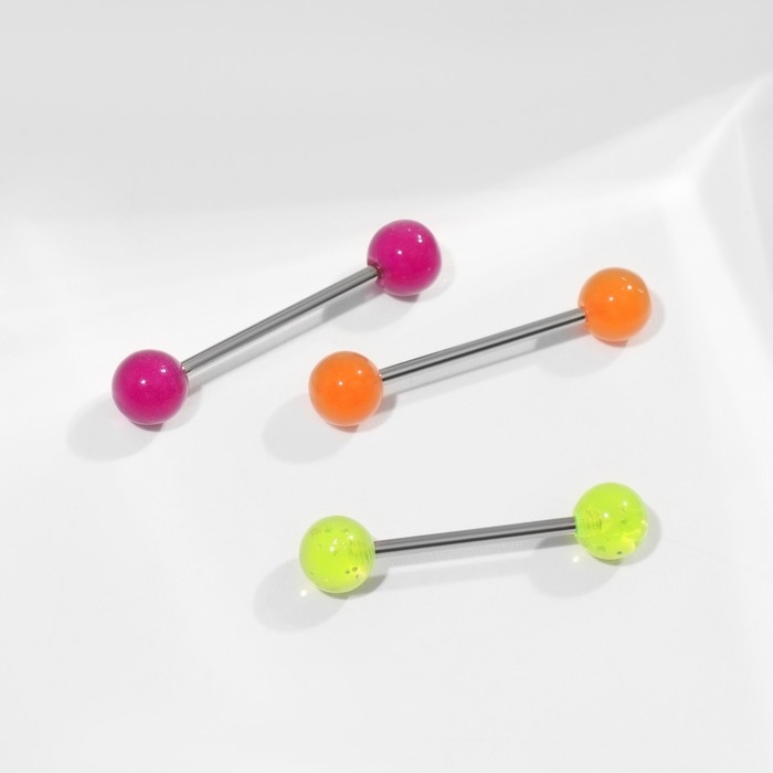 Пирсинг в язык «Шарики», L=1,9 см, цвет МИКС в серебре (набор 12 шт.) Пирсинг в язык «Шарики», L=1,9 см, цвет МИКС в серебре (набор 12 шт.)