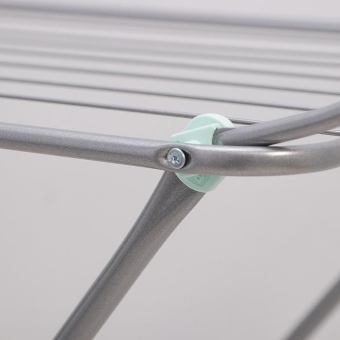 Сушилка для белья напольная складная, рабочая длина 18 м, высота от пола 95 см, ширина 54 см, цвет серый Сушилка для белья напольная складная, рабочая длина 18 м, высота от пола 95 см, ширина 54 см, цвет серый