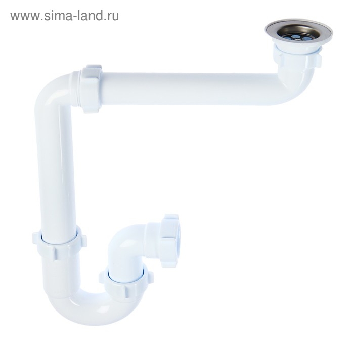 Сифон для мойки  Сифон для мойки "АНИ Пласт" D5000, 1 1/2"х40 мм, прямоточный, смещенный