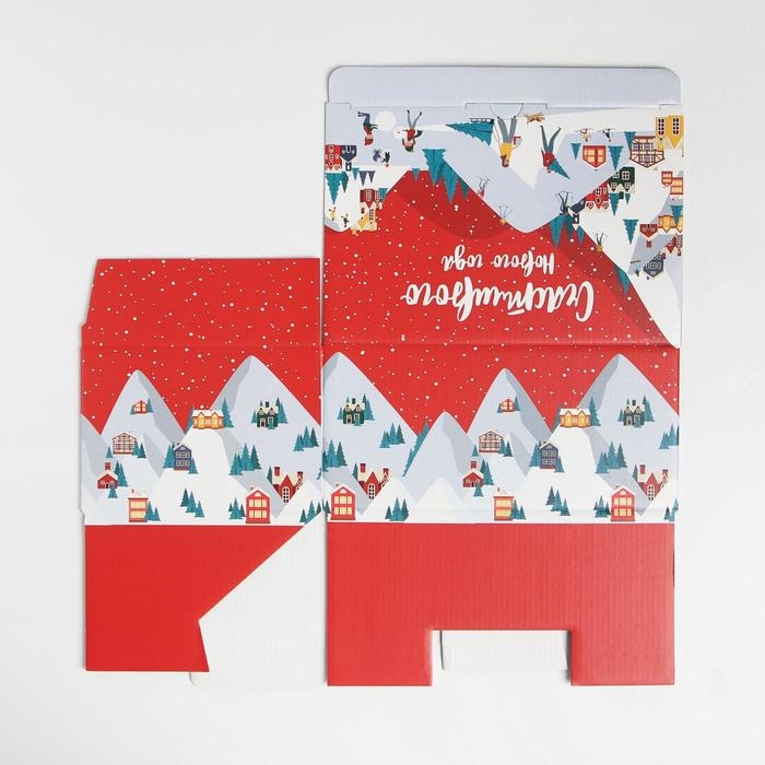 Коробка подарочная новогодняя складная «Зимний город», 22 х 15 х 10 см, Новый год Коробка подарочная новогодняя складная «Зимний город», 22 х 15 х 10 см, Новый год