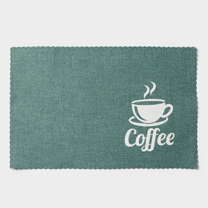 Салфетки сервировочные на стол Доляна Coffee, 4 шт, 44×29 см, цвет бирюзовый Салфетки сервировочные на стол Доляна Coffee, 4 шт, 44×29 см, цвет бирюзовый