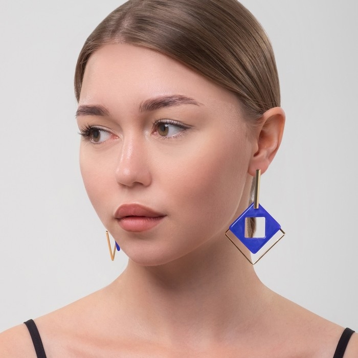 Серьги ассорти «Иллюзия», цвет синий в золоте Серьги ассорти «Иллюзия», цвет синий в золоте