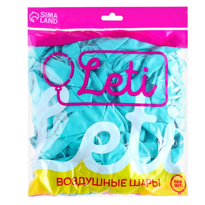 Шар латексный 12 Шар латексный 12", пастель, набор 100 шт., цвет бирюзовый