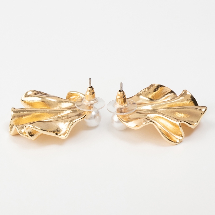 Серьги с жемчугом «Жемчуг» ракушка, немо, цвет золото Серьги с жемчугом «Жемчуг» ракушка, немо, цвет золото