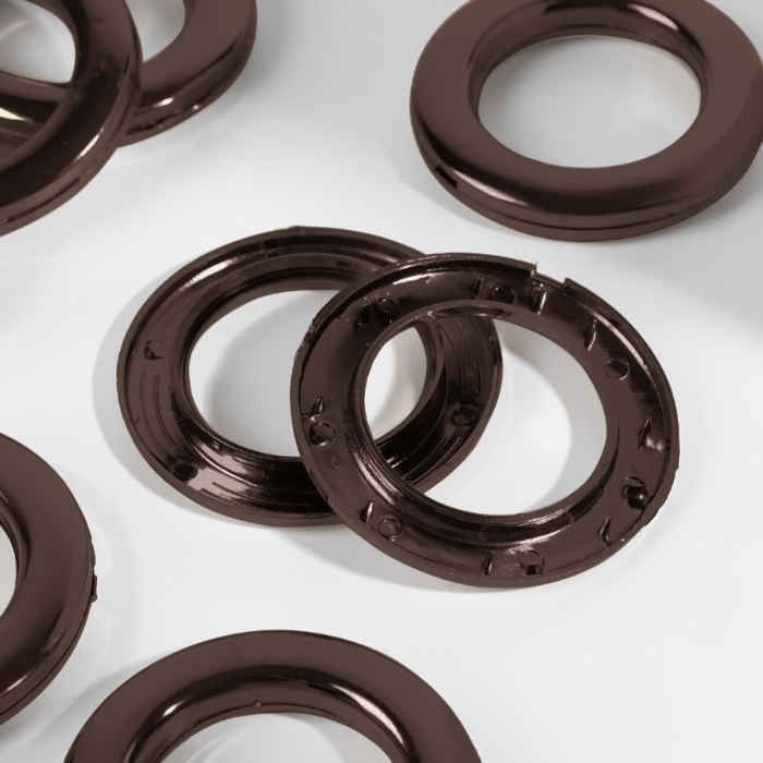 Люверсы для штор, d = 4/6,5 см, 10 шт, цвет коричневый Люверсы для штор, d = 4/6,5 см, 10 шт, цвет коричневый