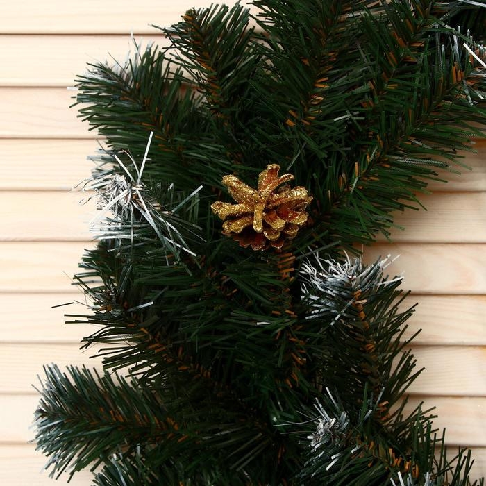 Венок  Венок "Классический" Белоснежный   (шишки золото) 45 см