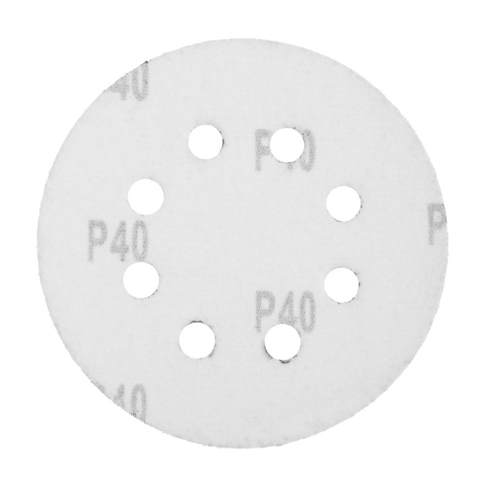 Круг абразивный шлифовальный под Круг абразивный шлифовальный под "липучку" ТУНДРА, перфорированный, 125 мм, Р40, 10 шт.
