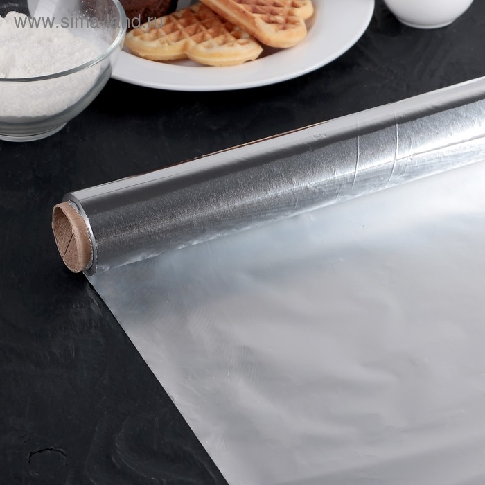 Фольга пищевая алюминиевая «Стандарт», 29 см × 50 м, 9 мкм Фольга пищевая алюминиевая «Стандарт», 29 см × 50 м, 9 мкм