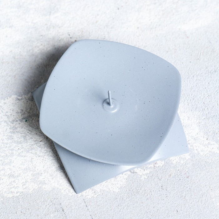 Подсвечник Подсвечник "Кварта Н" металл на 1 свечу, 9,5х3 см, серый